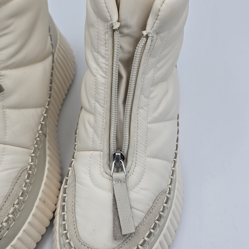NWOT Dolce Vita Devlin Platform Zip-Up Sneakers, Ivory Nylon, Women's 8.5 - Picture 3 of 14